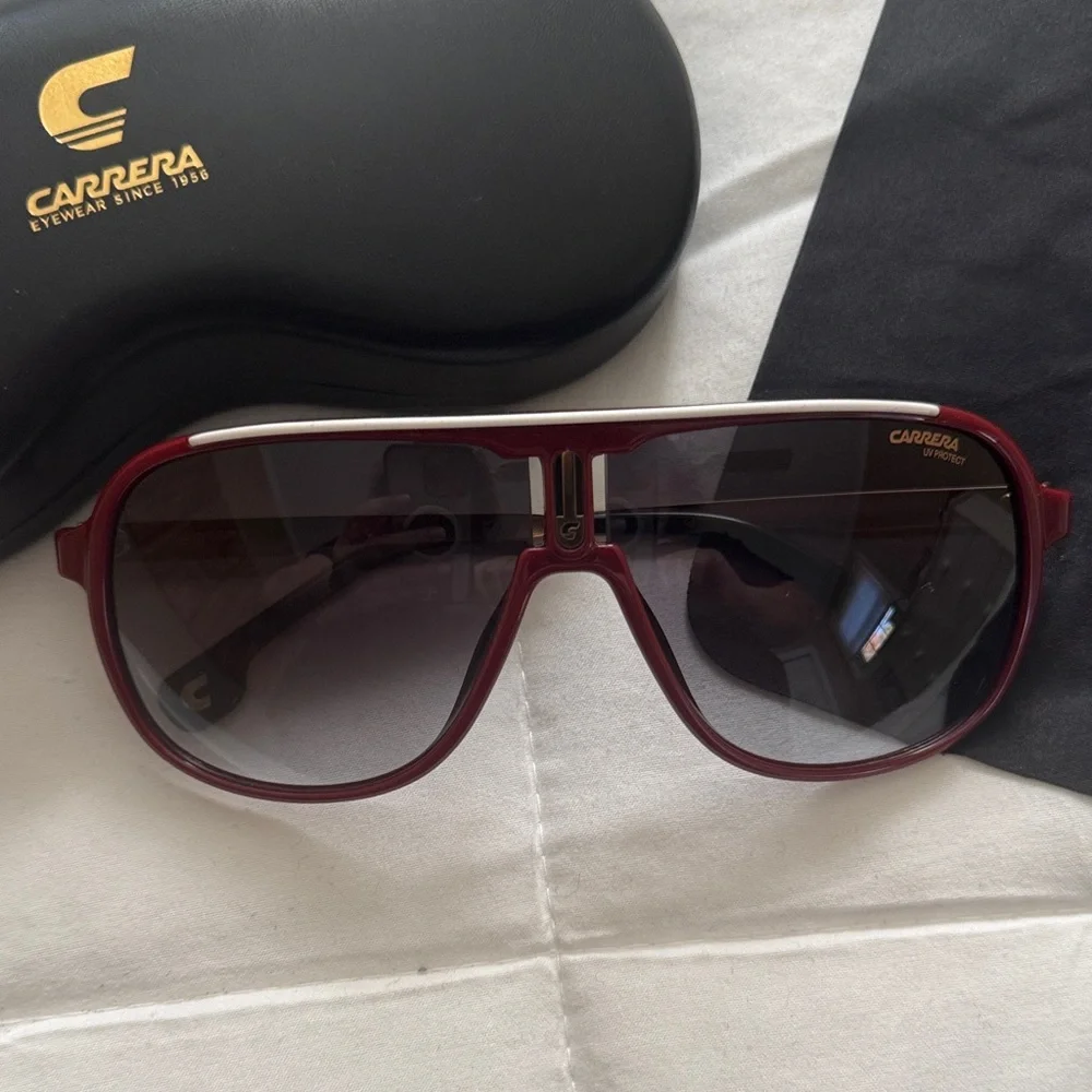 Carrera Unisex Stylish Burgundy Sunglasses